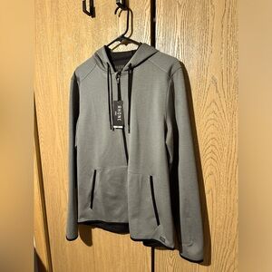 Rhône Heavier Weight Hooded Zip Up Jacket in Grey Size M